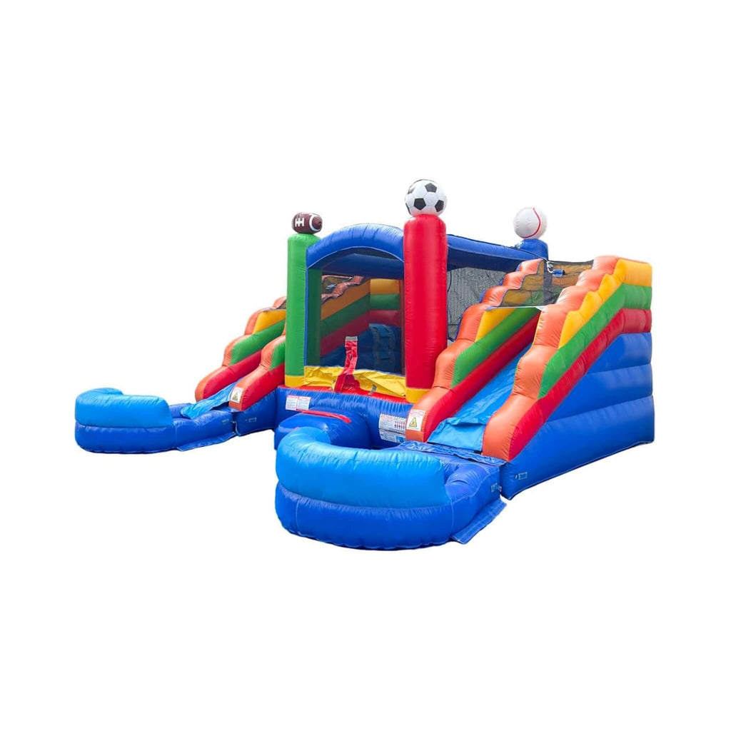 16FT Sports Castle Bounce House With Double Water Slides (SAK17635)