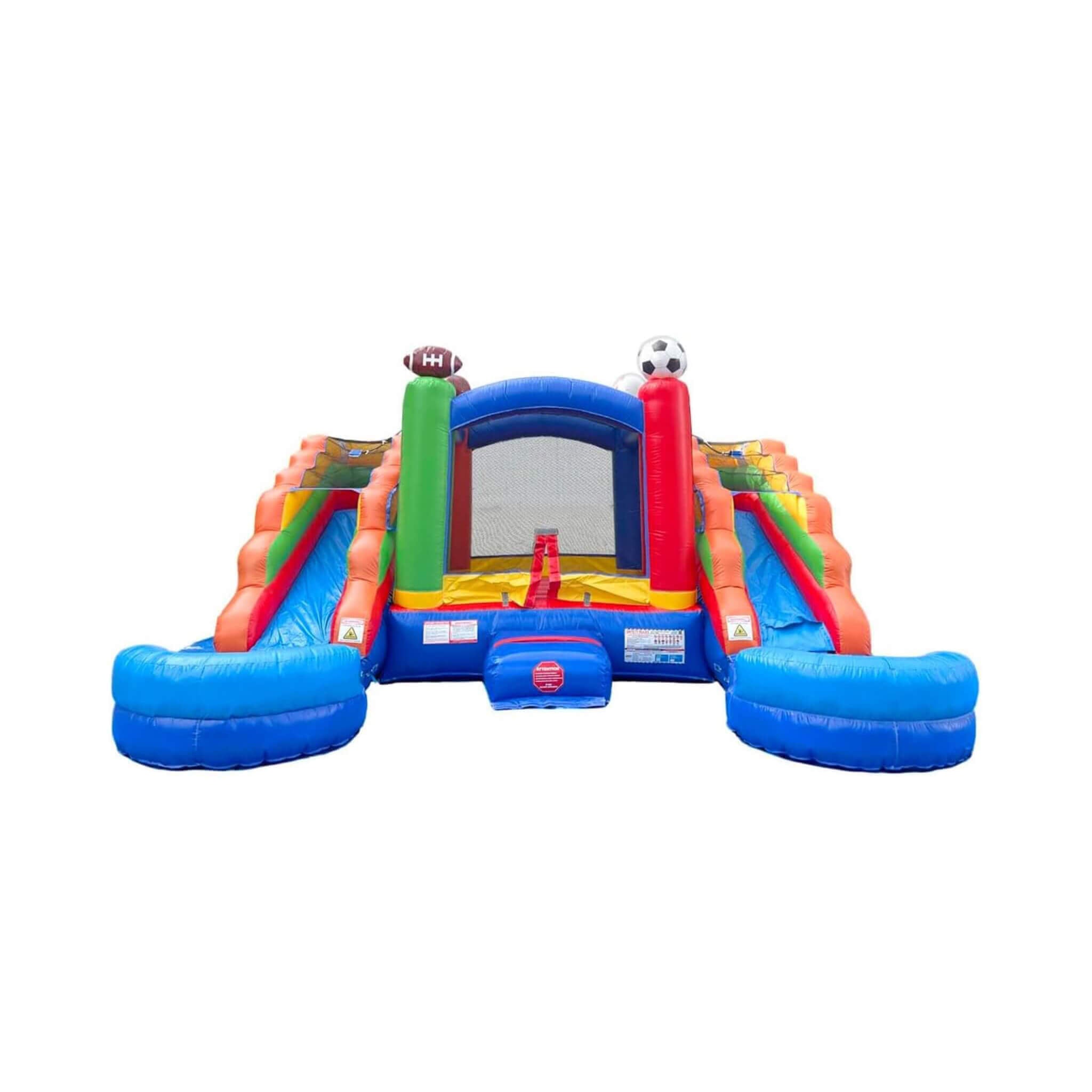 16FT Sports Castle Bounce House With Double Water Slides (SAK17635)