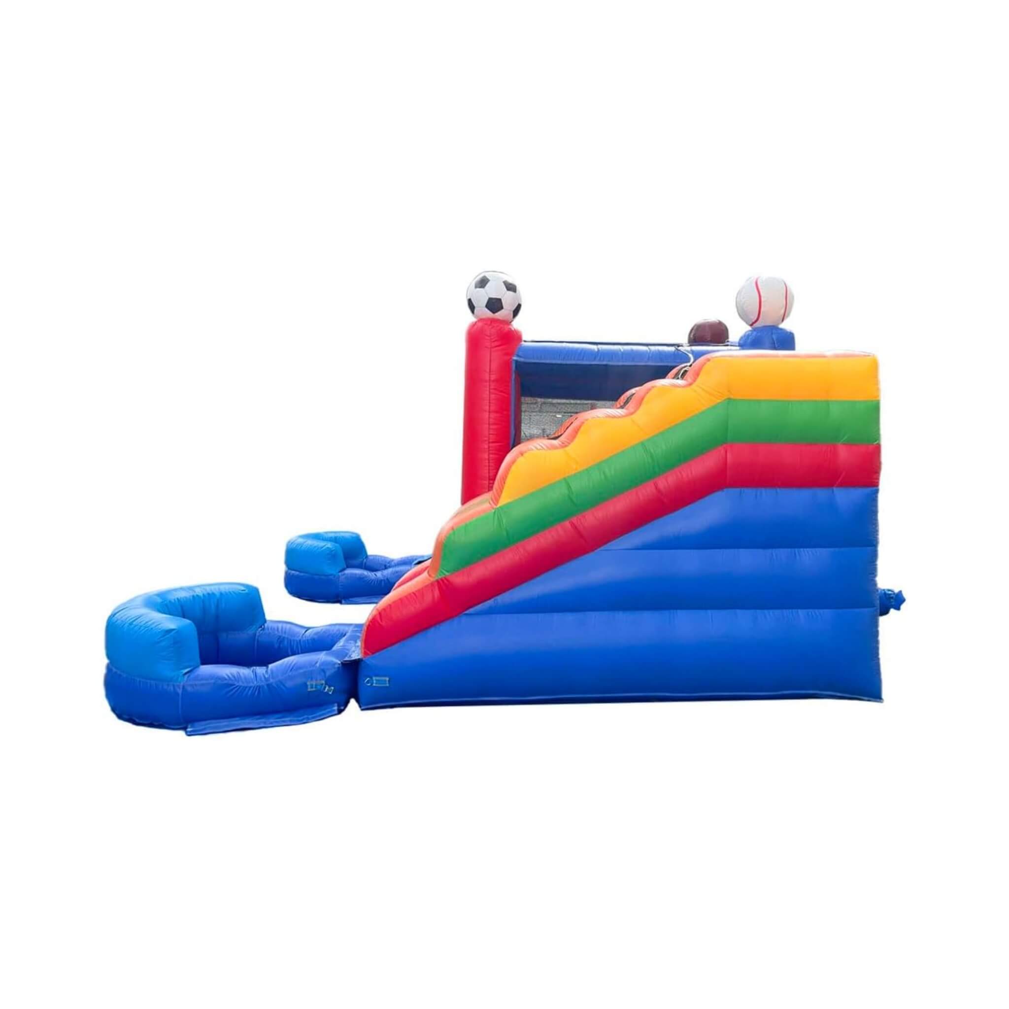 16FT Sports Castle Bounce House With Double Water Slides (SAK17635)