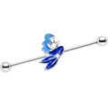 14G Brilliant Blue Mermaid Industrial Barbell 38mm