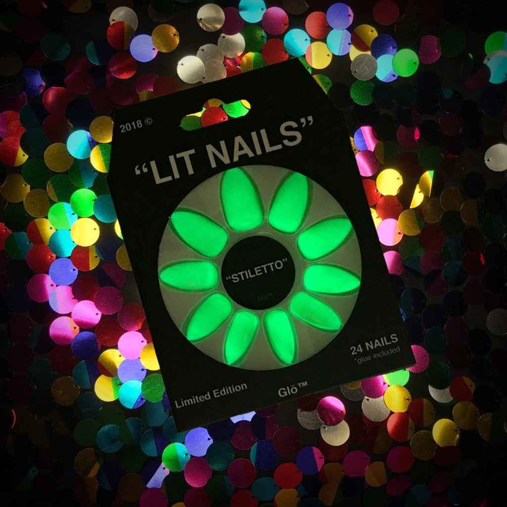 Stiletto Glow-in-the-Dark Neon Yellow Nails – Press-On Acrylic Nails for Raves, Parties & Bold Glam