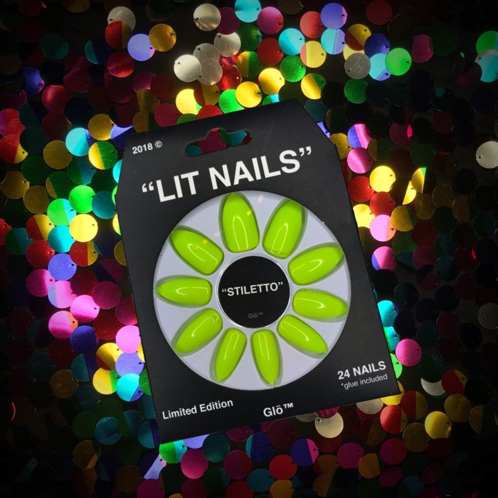Stiletto Glow-in-the-Dark Neon Yellow Nails – Press-On Acrylic Nails for Raves, Parties & Bold Glam