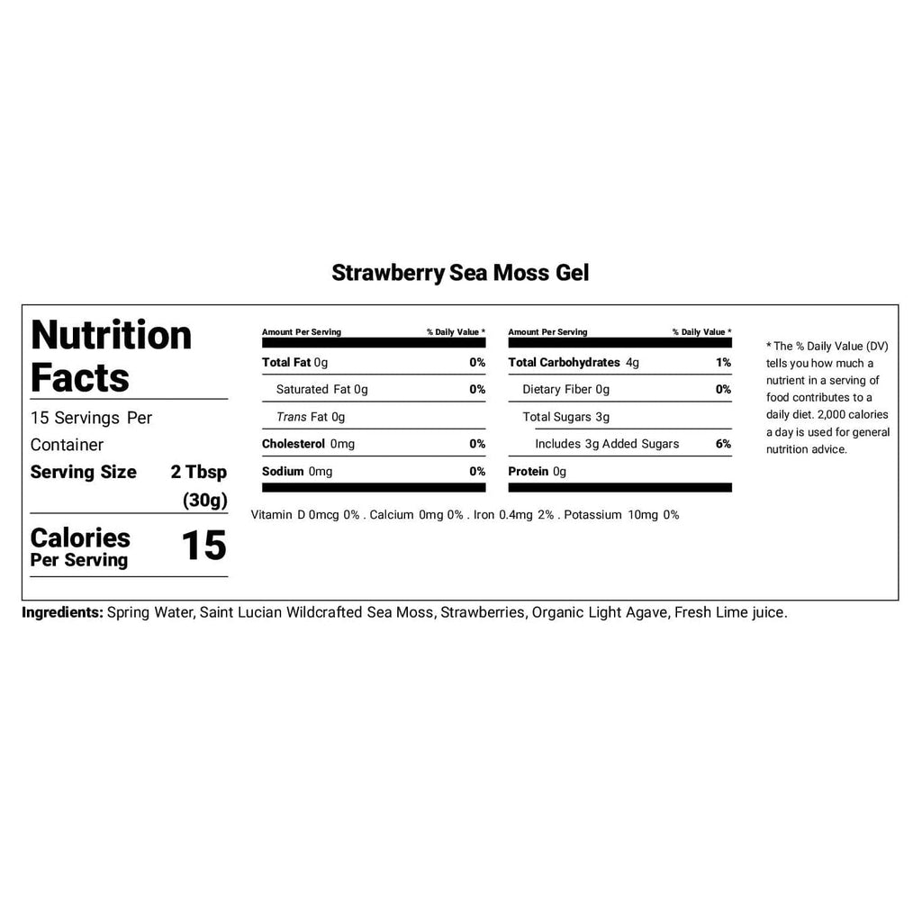 Sea Moss Gel - Strawberry Flavor 16oz