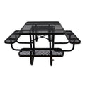 Large 46-Inch Stylish Square Steel Picnic Table W/ Thermoplastic Coating & Umbrella Hole (SAK90547)