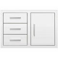 Summerset 33-Inch Stainless Steel Flush Mount Triple Drawer And Access Door Combo [DC3-33] (SAK92847)