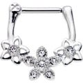 16G 5/16 Clear Gem Field of Flowers Septum Clicker