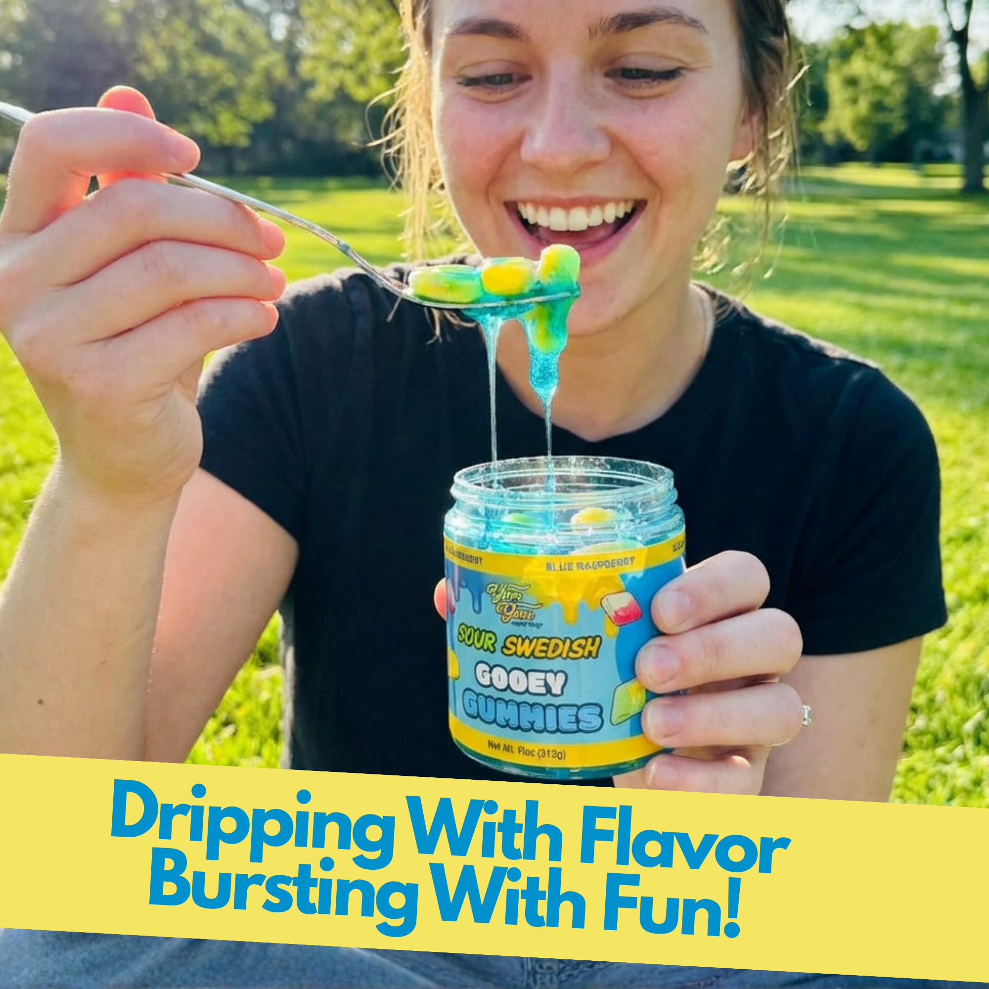 Sour Swedish Gooey Gummies With Bubs The Viral Blue Raspberry Sweet & Sour Fusion