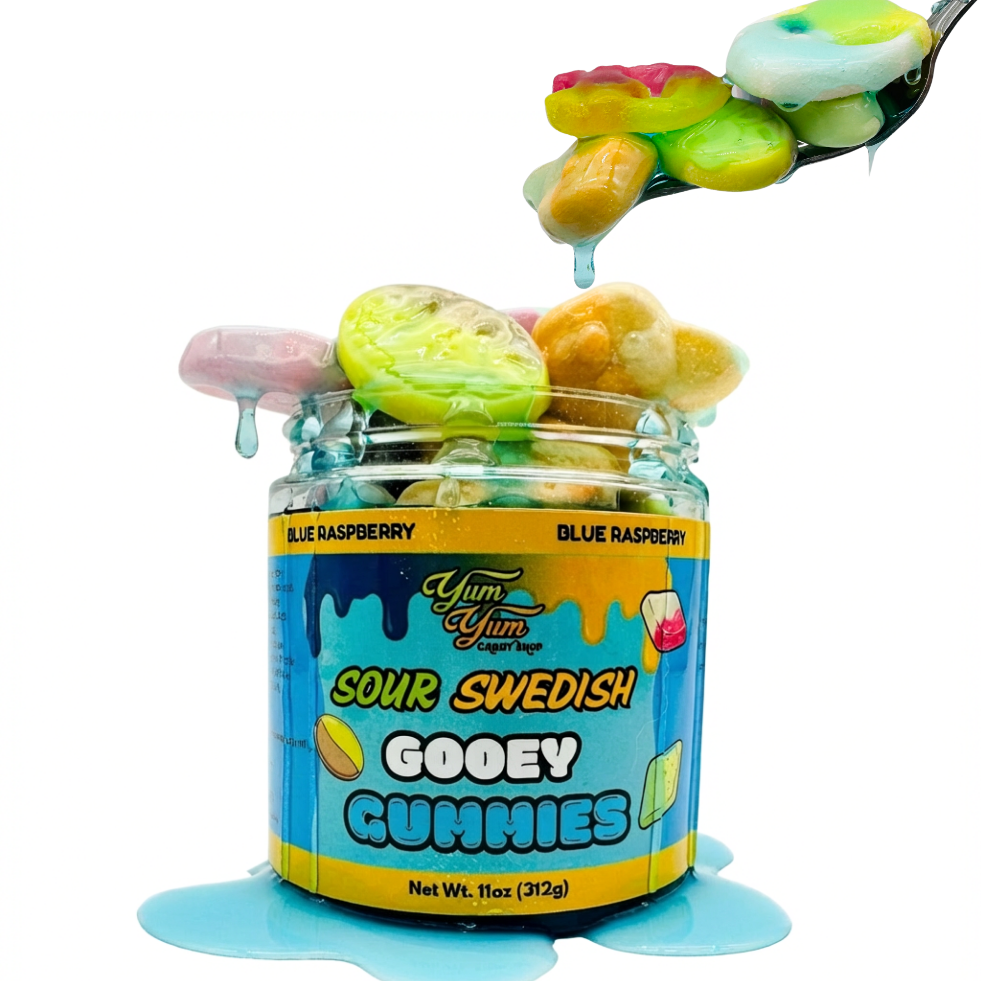 Sour Swedish Gooey Gummies With Bubs The Viral Blue Raspberry Sweet & Sour Fusion