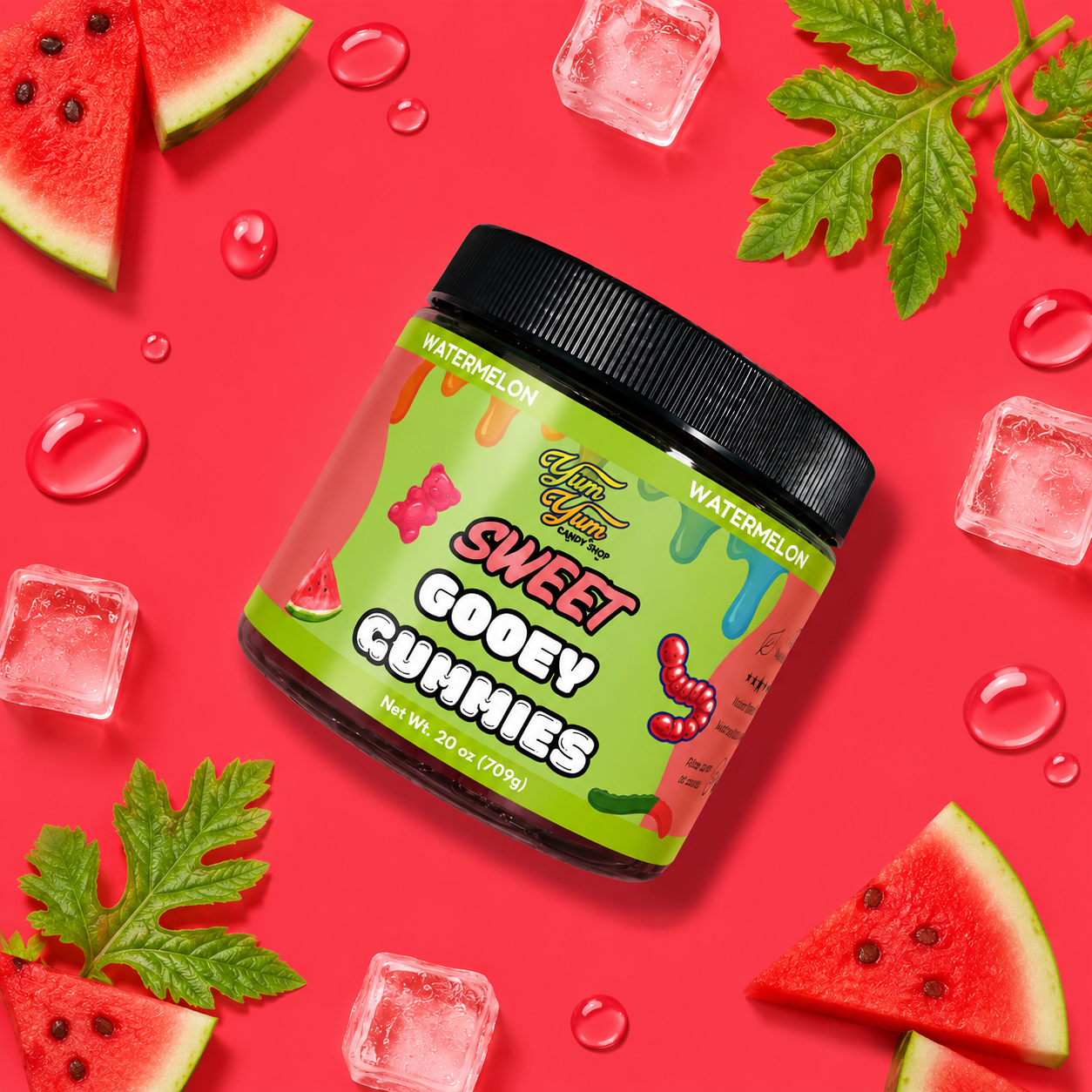 Sour Gooey Gummies – Blue Raspberry, Wild Cherry & Green Apple Candy | Yum Yum Candy Shop