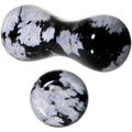 8G Obsidian Snowflake Natural Stone Saddle Plug Set