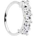 20G 5/16 Clear CZ Quintet Seamless Circular Ring