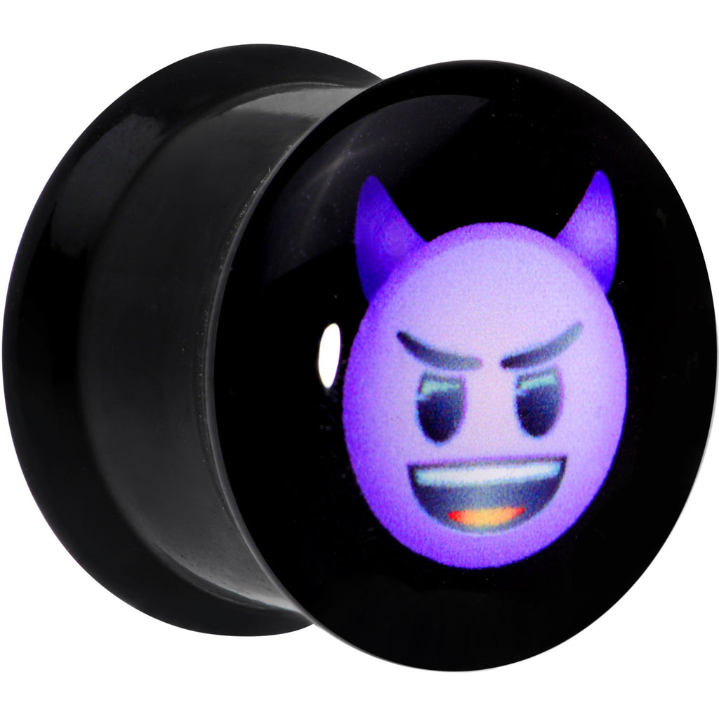 9/16 Licensed Purple Devil emoji Acrylic Double Flare Plug Set