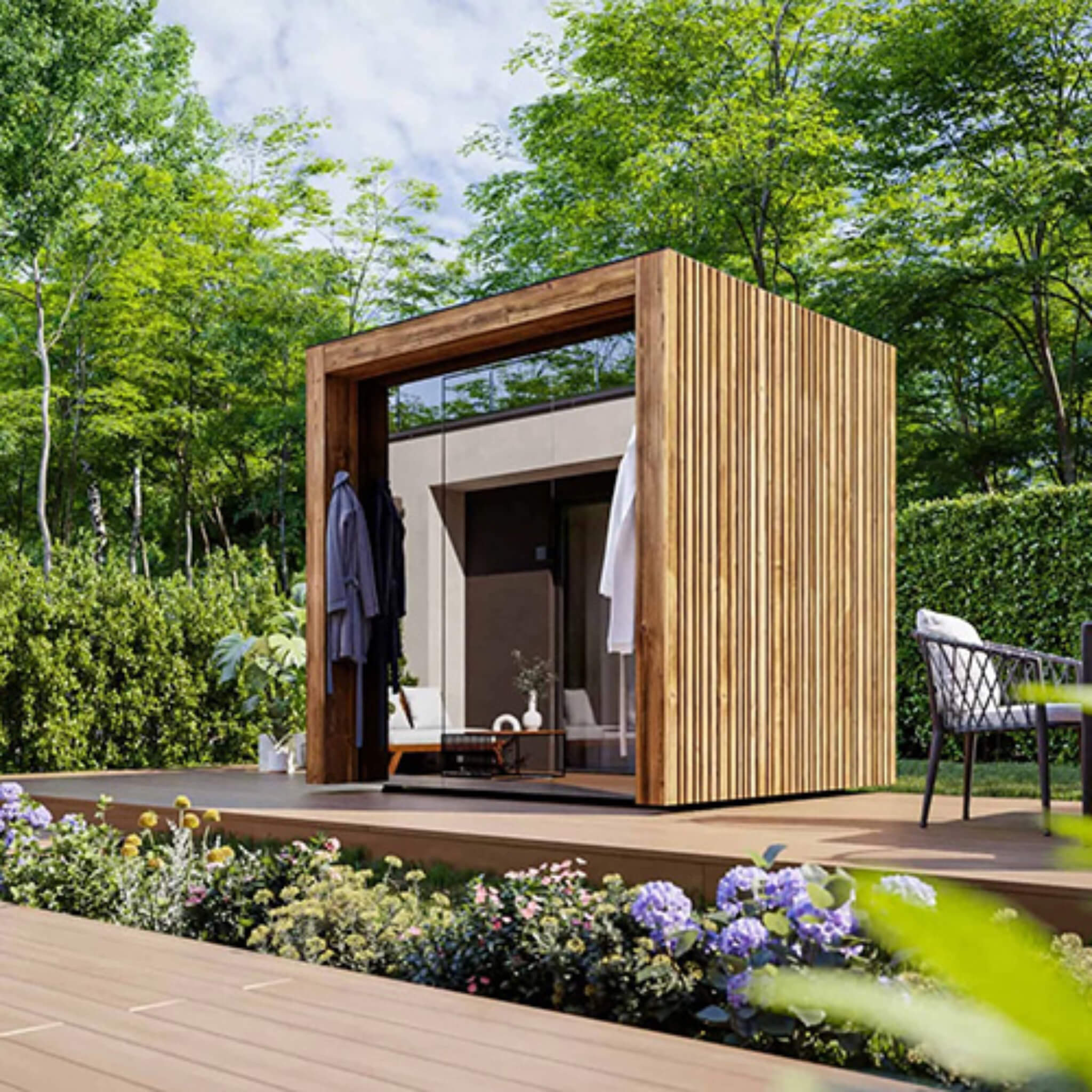 ThermaSol Fortis Fully-Assembled 4-Person Outdoor Sauna Cabin [Made-To-Order] [14-FORTIS] (SAK35896)