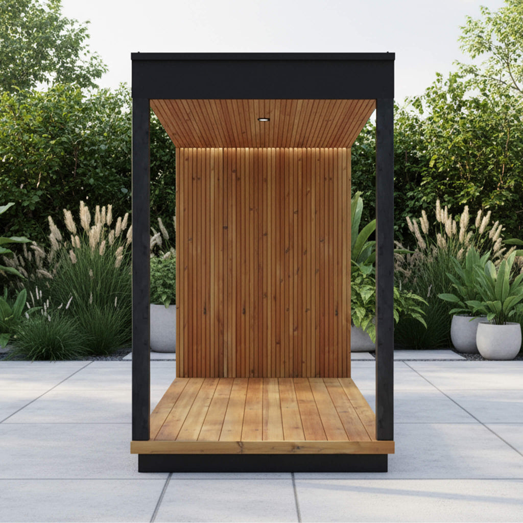 ThermaSol Nordic Misty Outdoor Fully-Assembled Wood Terrace [Made-To-Order] [14-KIR-3654/55] (SAK76490)