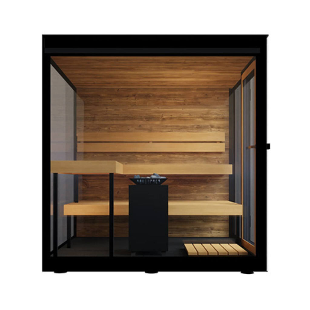 ThermaSol Vue 4-Person Outdoor Mirrored Glass Sauna [Made-To-Order] [14-VUEDL/R] (SAK84963)