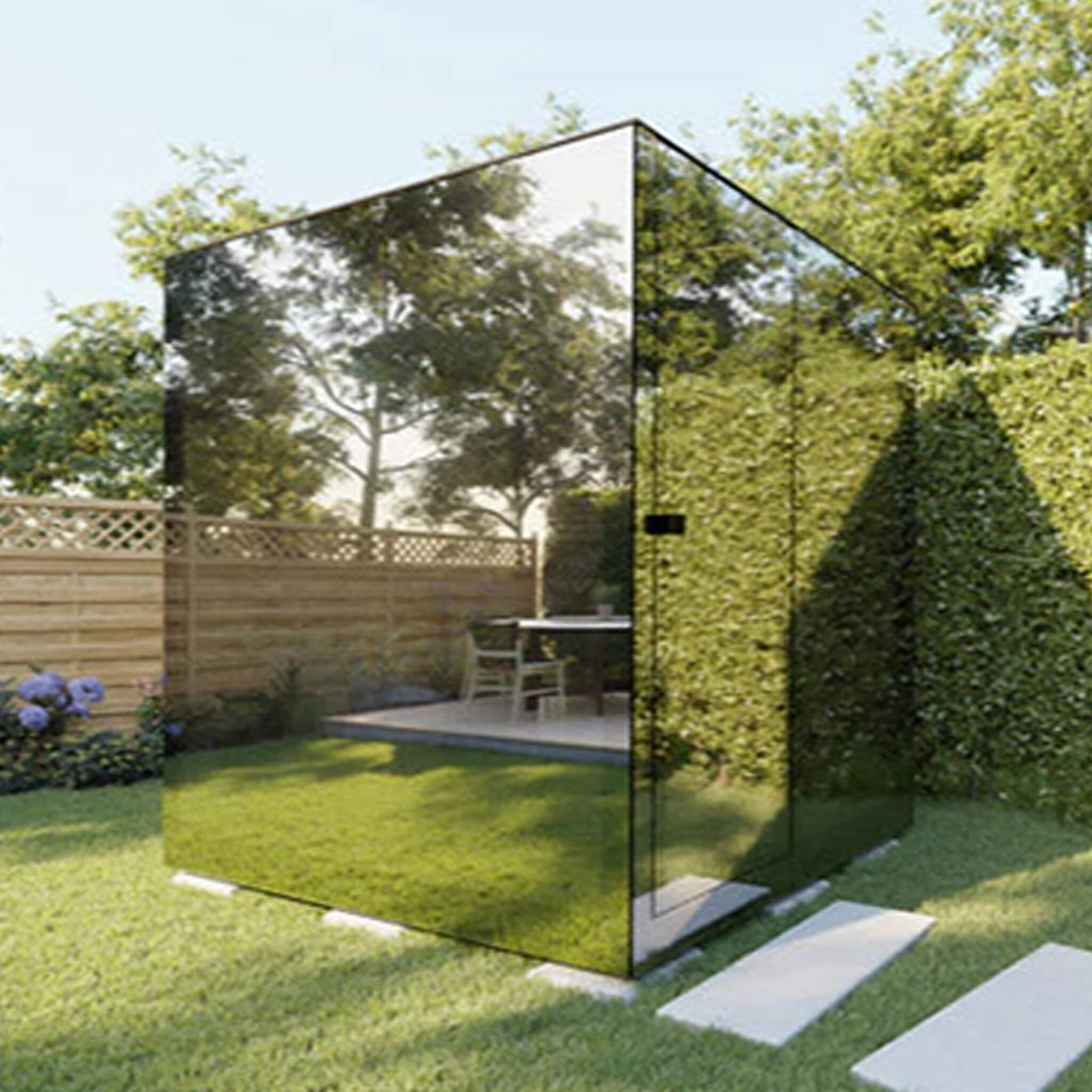 ThermaSol Vue 4-Person Outdoor Mirrored Glass Sauna [Made-To-Order] [14-VUEDL/R] (SAK84963)