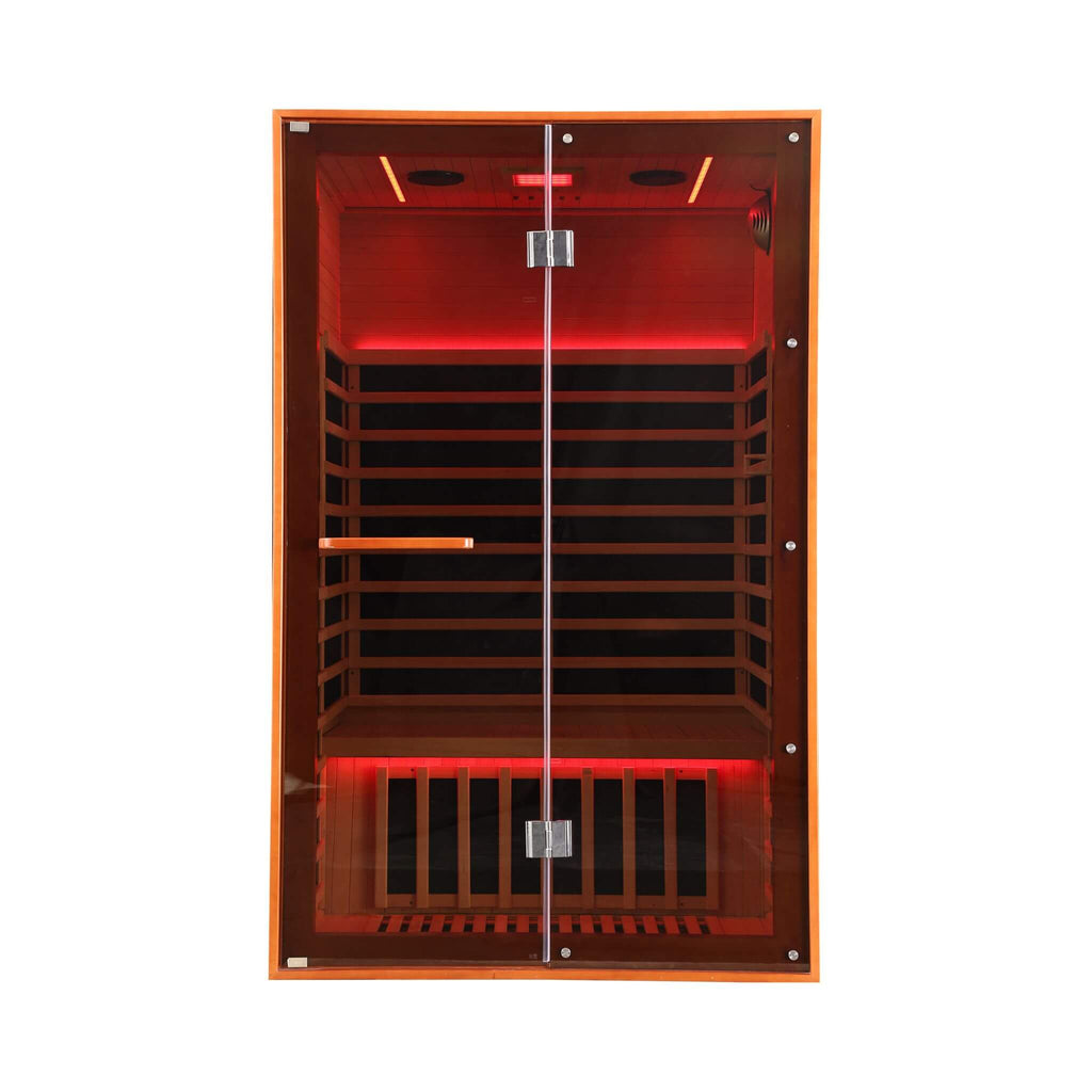 Thermora Fontaine 2-Person Luxury Canadian Hemlock Infrared Sauna With Glass Front (SAK97216)