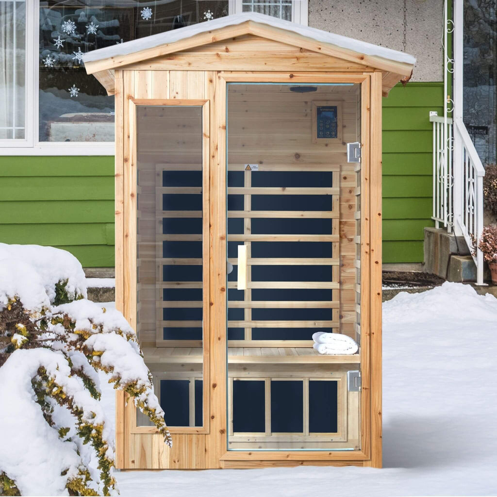 Thermora Vexa 2-Person Outdoor Infrared Sauna With Bluetooth Audio And LED Lighting (SAK28694)
