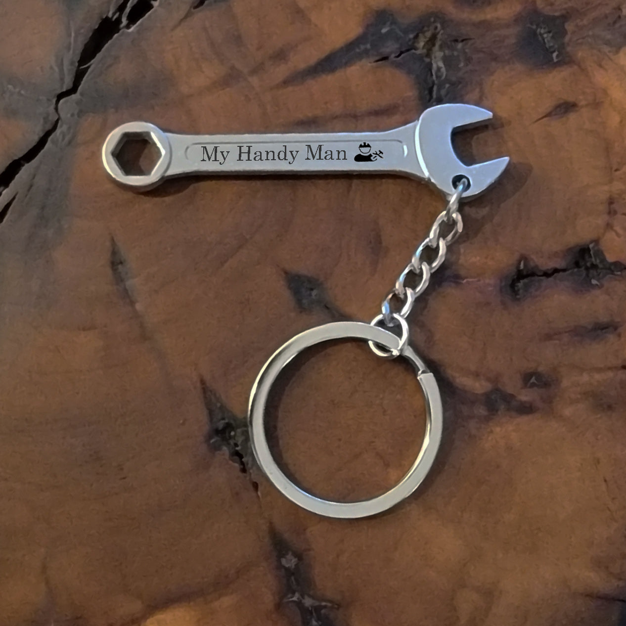 Personalized Wrench, Hammer, or Crescent Wrench Keychain - Engraved Keychain