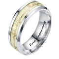 Personalized Men's Heart Beat Wedding Ring - Glowing Heartbeat
