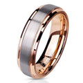 Personalized Women's Tungsten Promise Ring Band - Brushed 14k Rose Gold