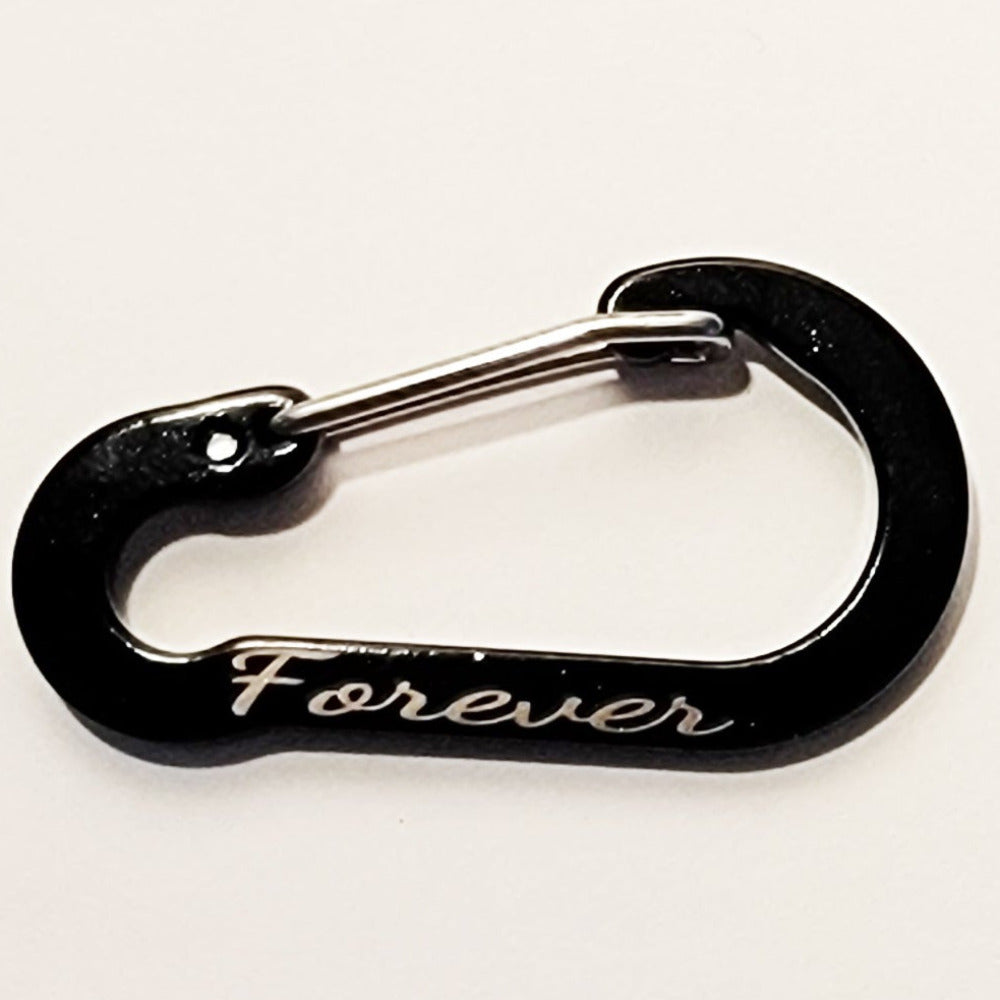 Personalized Engraved Carabiner Key Pear Shaped With Snap Hook - Engraved Handwriting Carabiner
