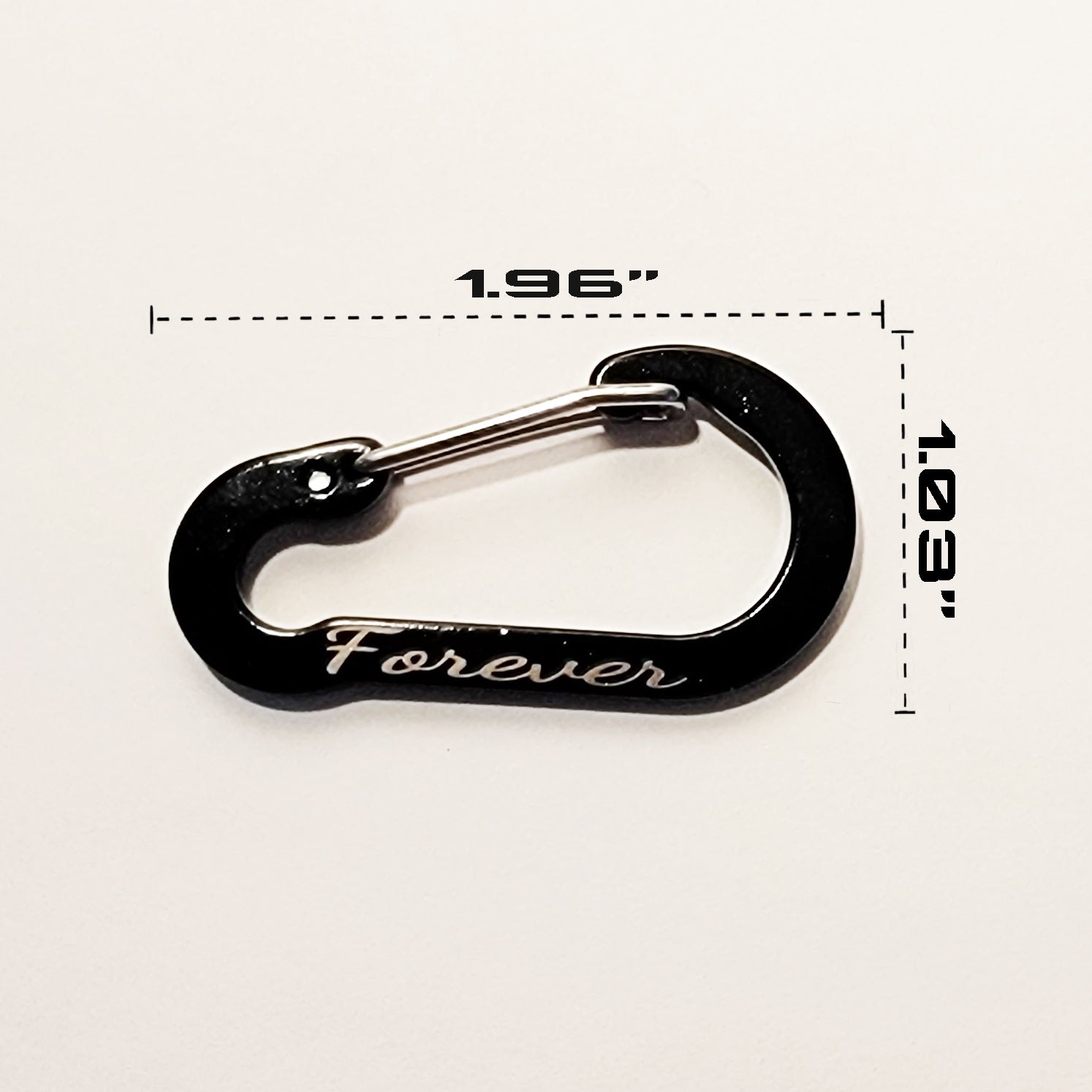 Personalized Engraved Carabiner Key Pear Shaped With Snap Hook - Engraved Handwriting Carabiner