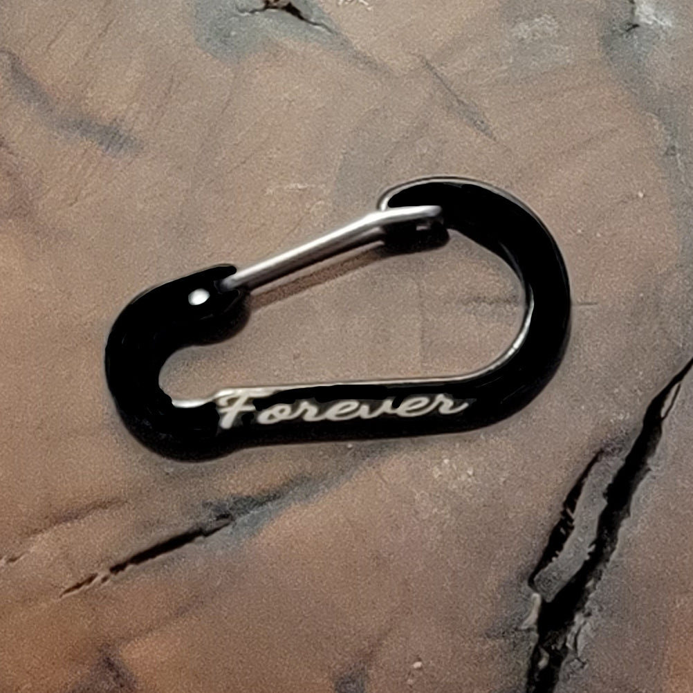 Personalized Engraved Carabiner Key Pear Shaped With Snap Hook - Engraved Handwriting Carabiner