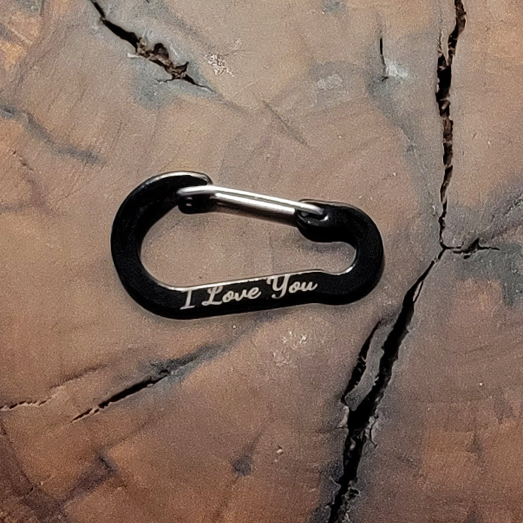 Personalized Engraved Carabiner Key Pear Shaped With Snap Hook - Engraved Handwriting Carabiner