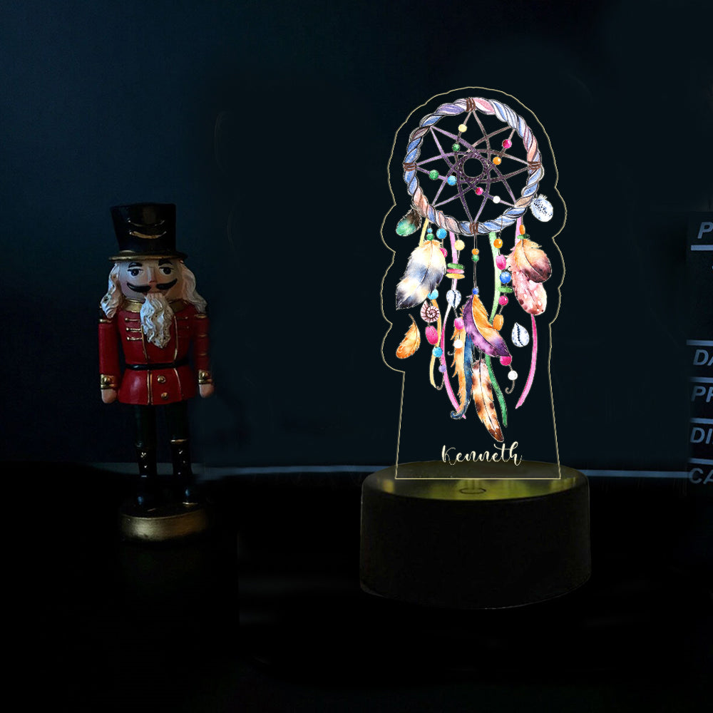 Personalized Dreamcatcher Light With Custom Engraved Name
