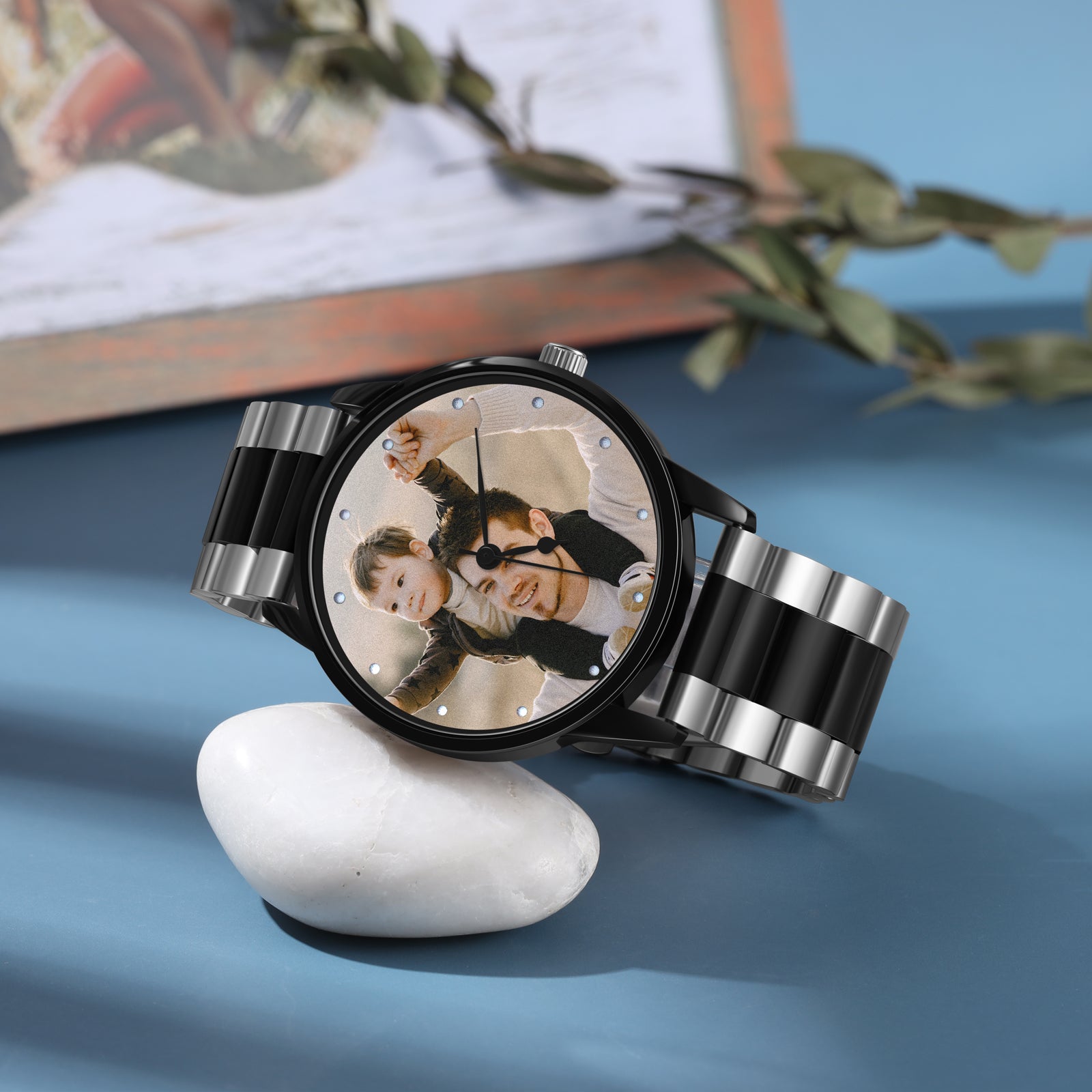 Personalized Men's Custom Photo Watch With Engraving Father's Day Boyfriend