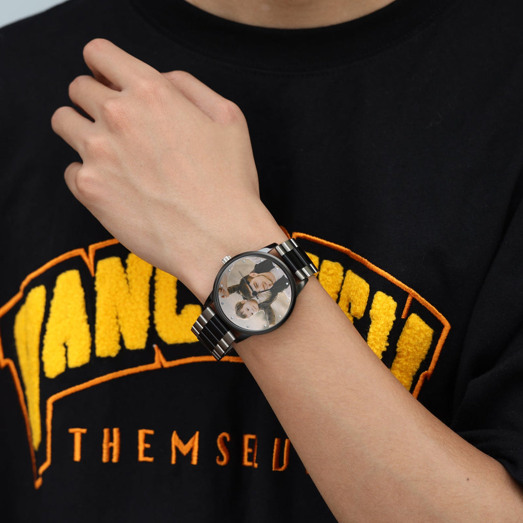 Personalized Men's Custom Photo Watch With Engraving Father's Day Boyfriend
