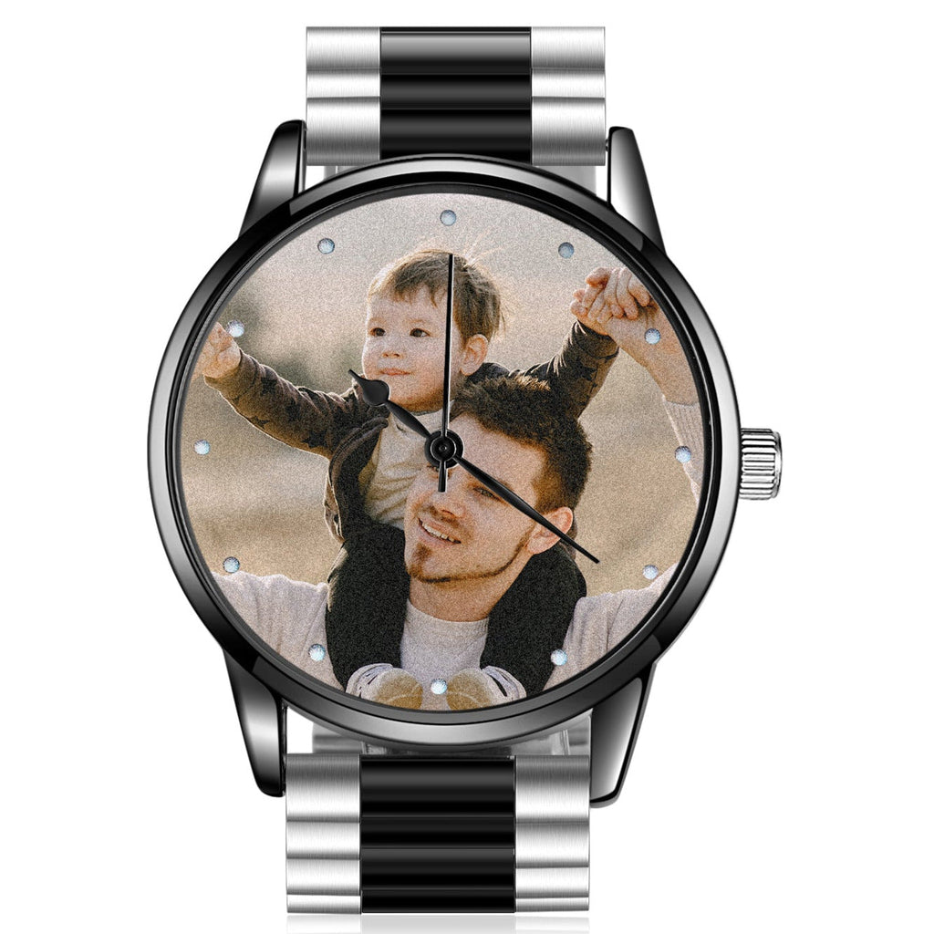 Personalized Men's Custom Photo Watch With Engraving Father's Day Boyfriend