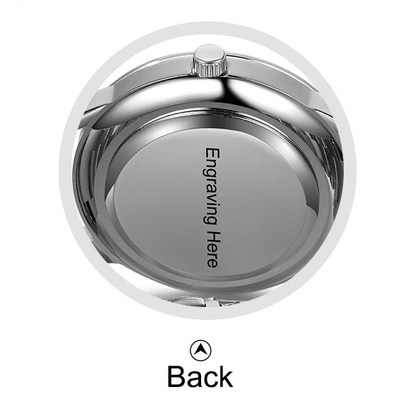Personalized Silver Photo Watch With Custom Engraved Message
