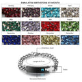 Men's or Women's Custom Engraved Name Bracelet 1 Birthstone Engraved Bracelet