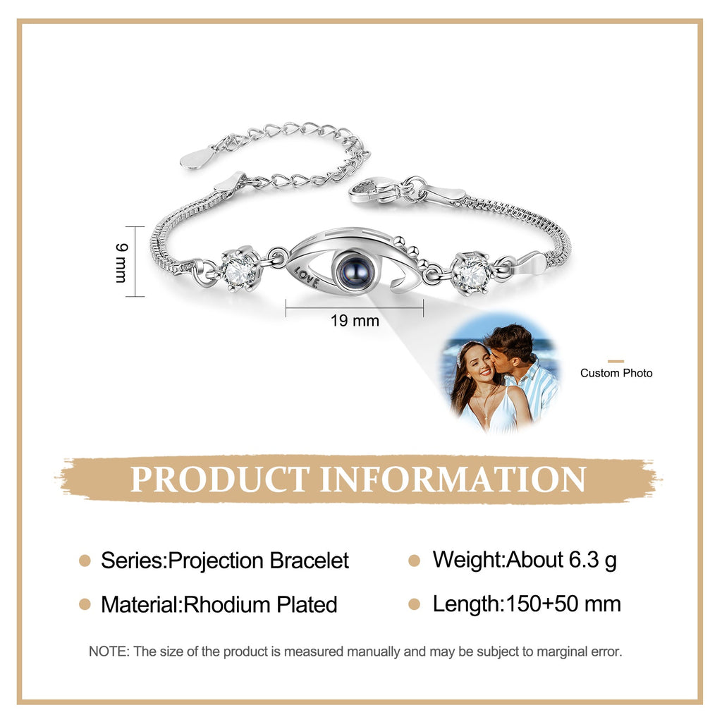 Custom Seeing Eye Photo Projection Bracelet - Color or Black and White