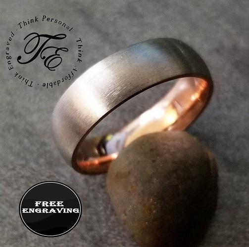 Personalized Women's Titanium Promise Ring - Rose Gold Over Titanium