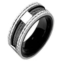 Personalized Men's Wedding Band - Double Wire Cable Inlay Stainless Steel