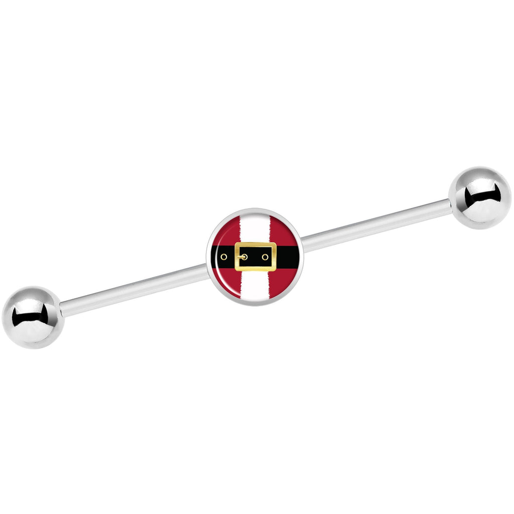 14G Christmas Santa Suit Industrial Barbell 37mm