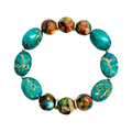 Oval Turquoise Aqua Terra and Multi Jasper Bracelet