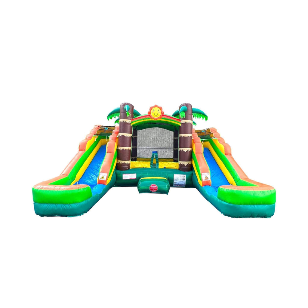 16FT Tropical Bounce House Combo With Double Water Slides (SAK92508)