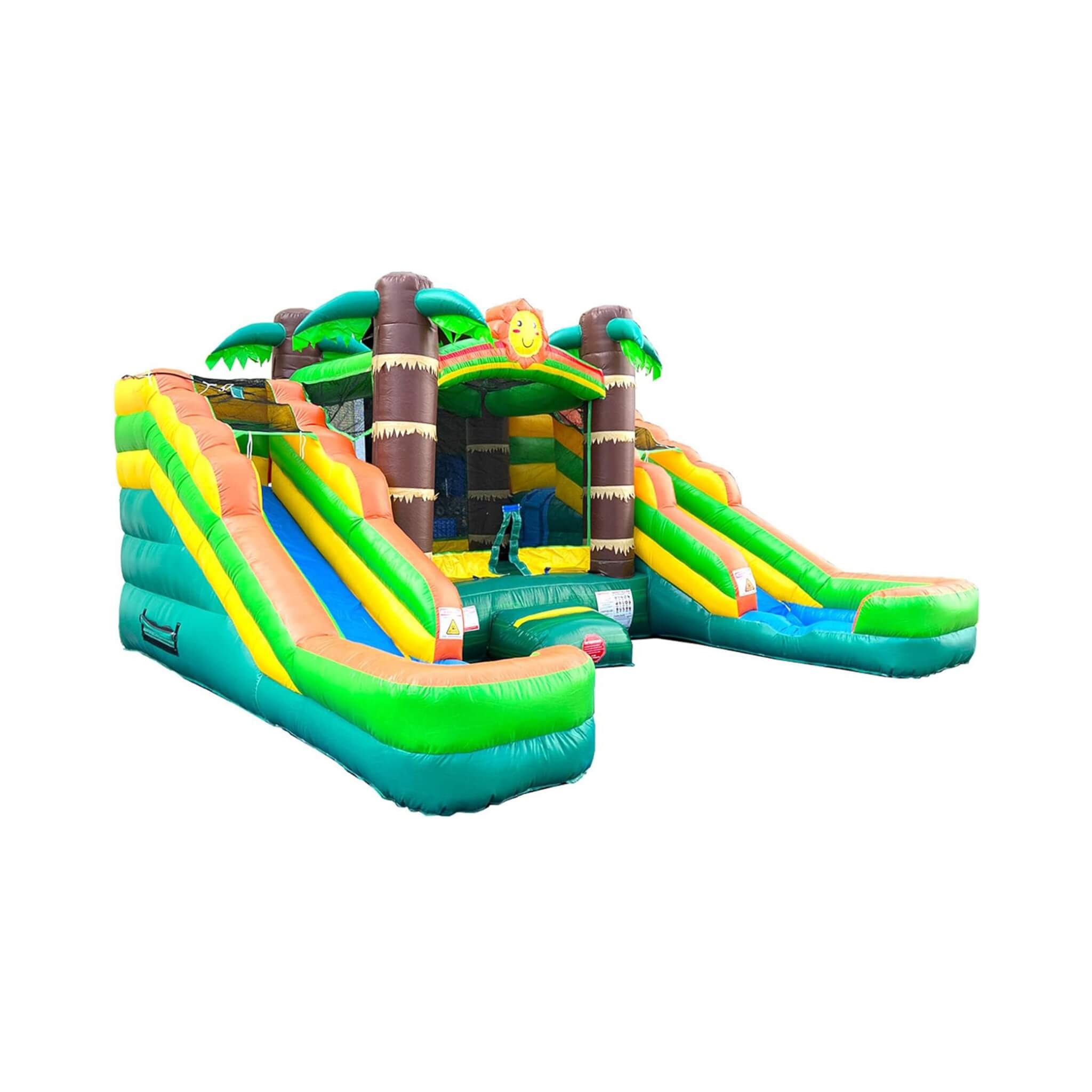 16FT Tropical Bounce House Combo With Double Water Slides (SAK92508)