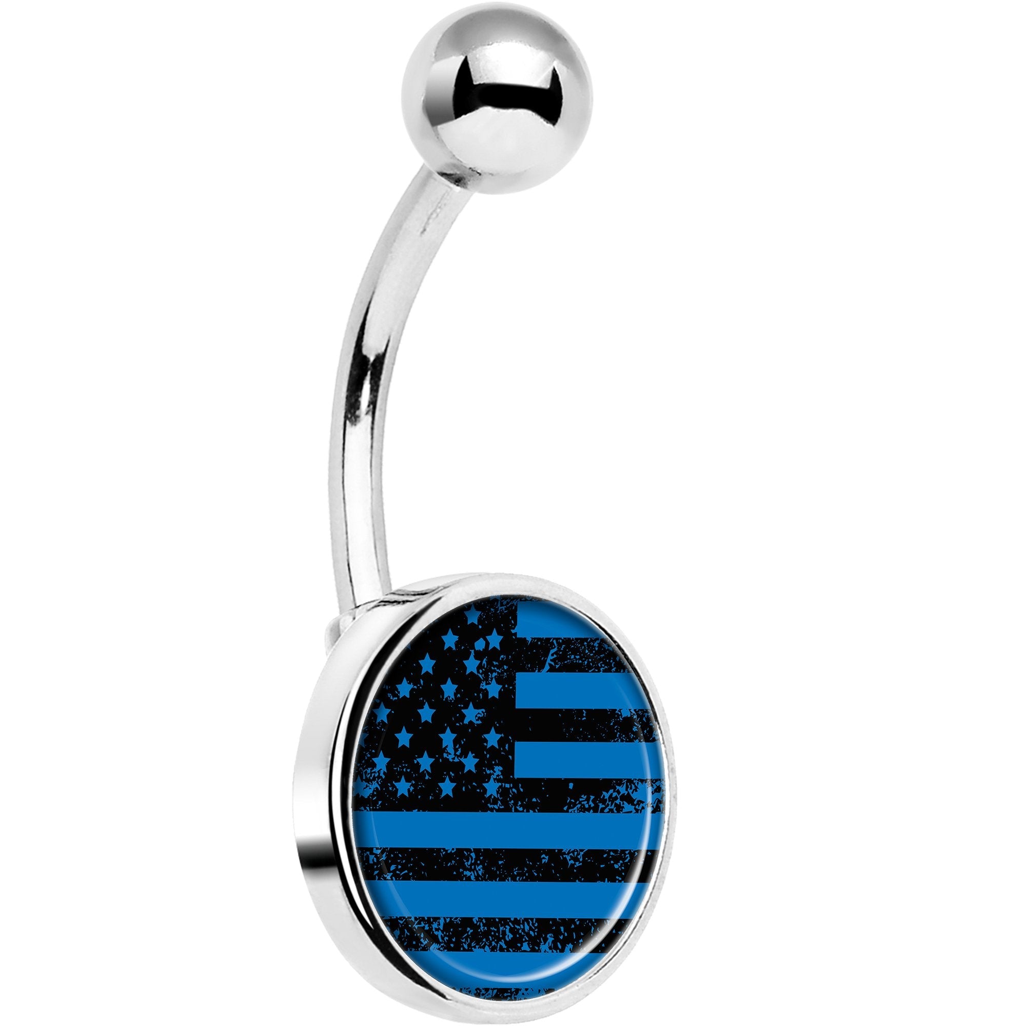 Blue American Flag Belly Ring