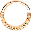 16G Rose Gold Plated Half Paved Groove Seamless Circular Ring