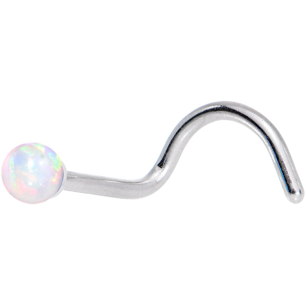 White 2.5mm Synthetic Opal Ball Anodized Left Nose Screw 4 Pack Set