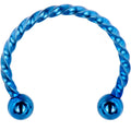 16G 1/2 Light Blue Seriously Twisted Horseshoe Circular Barbell
