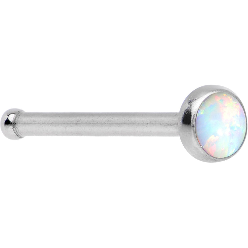 20G White Faux Opal Nose Bone Heart Closure Ring Pack Set of 3