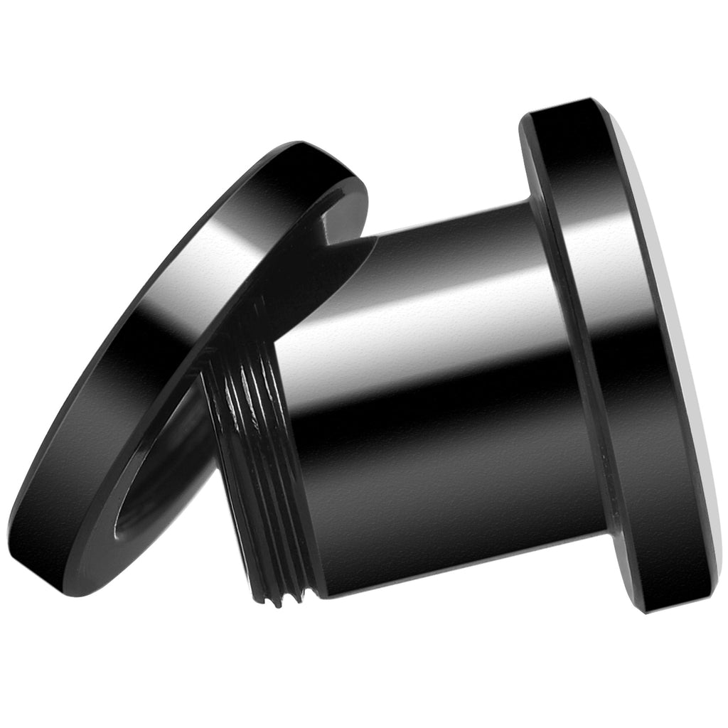 Pink Black Radiant Cross Black Anodized Screw Fit Plug Set 0G