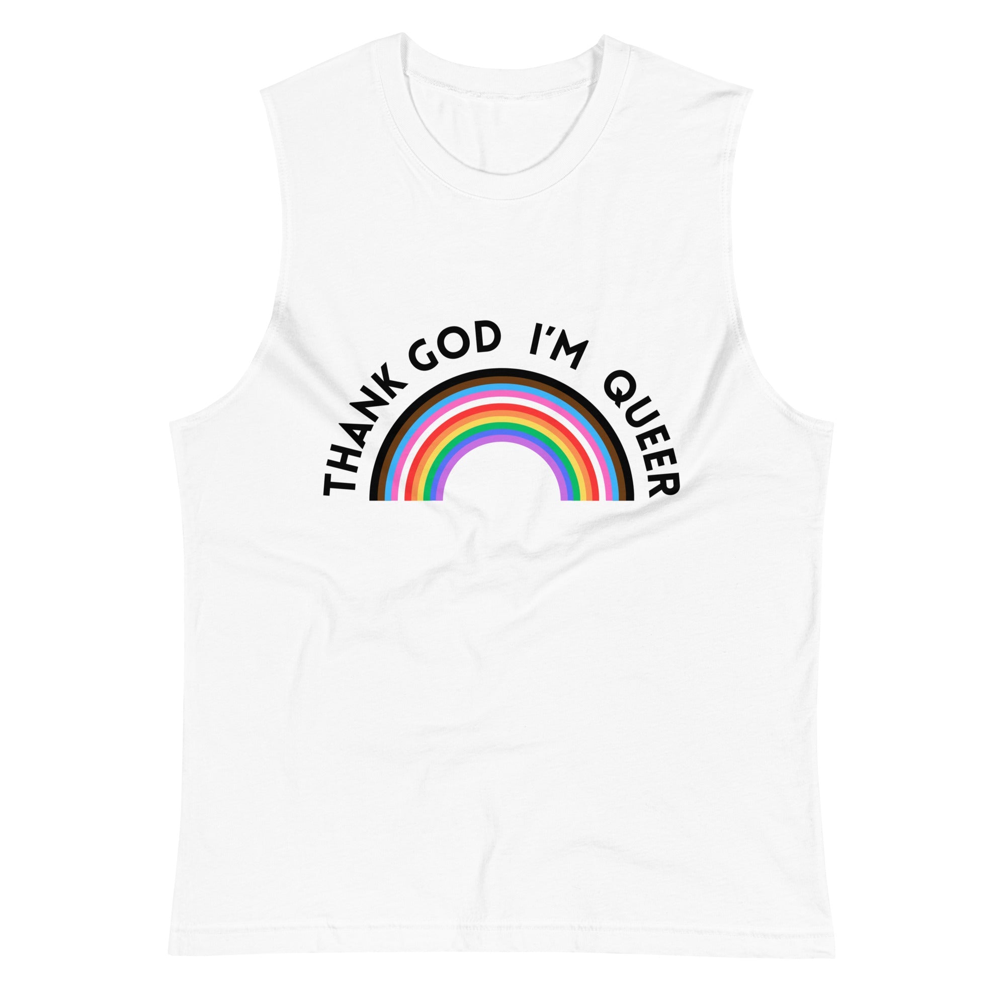 Thank God I’m Queer unisex muscle shirt