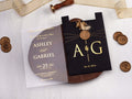 Acrylic Wedding Invitations with Black Sleeve Envelope